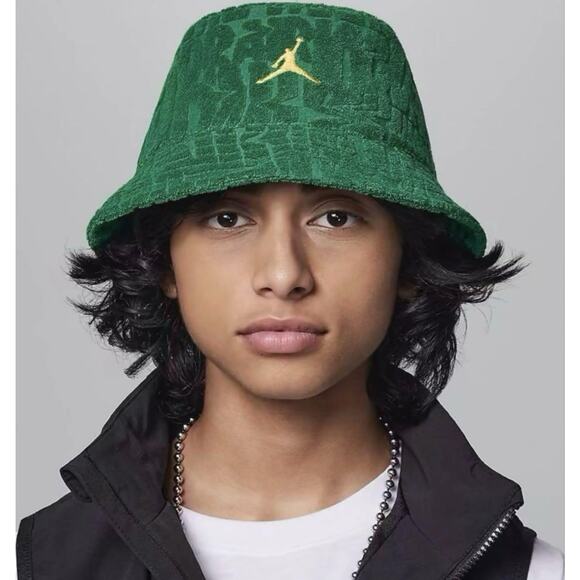 NEW Nike Jordan Jumpman YOUTH Boys Apex Bucket Hat Pine Green Sz 8-20 - Picture 2 of 6